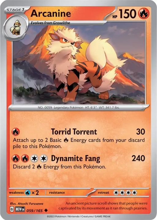 Arcanine (059/165) [Scarlet & Violet 151] - Pokemon Single