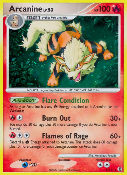 Arcanine (1/111) [Platinum: Rising Rivals] - Pokemon Single