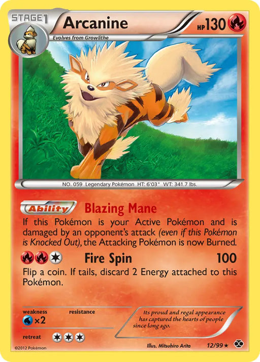 Arcanine (12/99) [Black & White: Next Destinies] - Pokemon Single