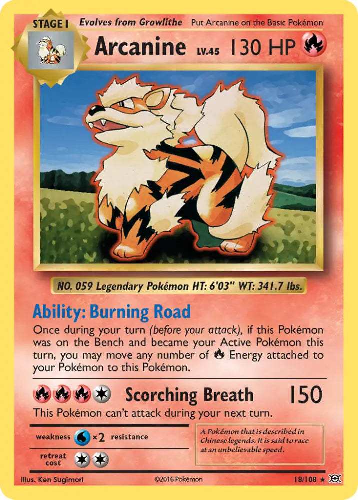 Arcanine (18/108) [XY: Evolutions] - Pokemon Single