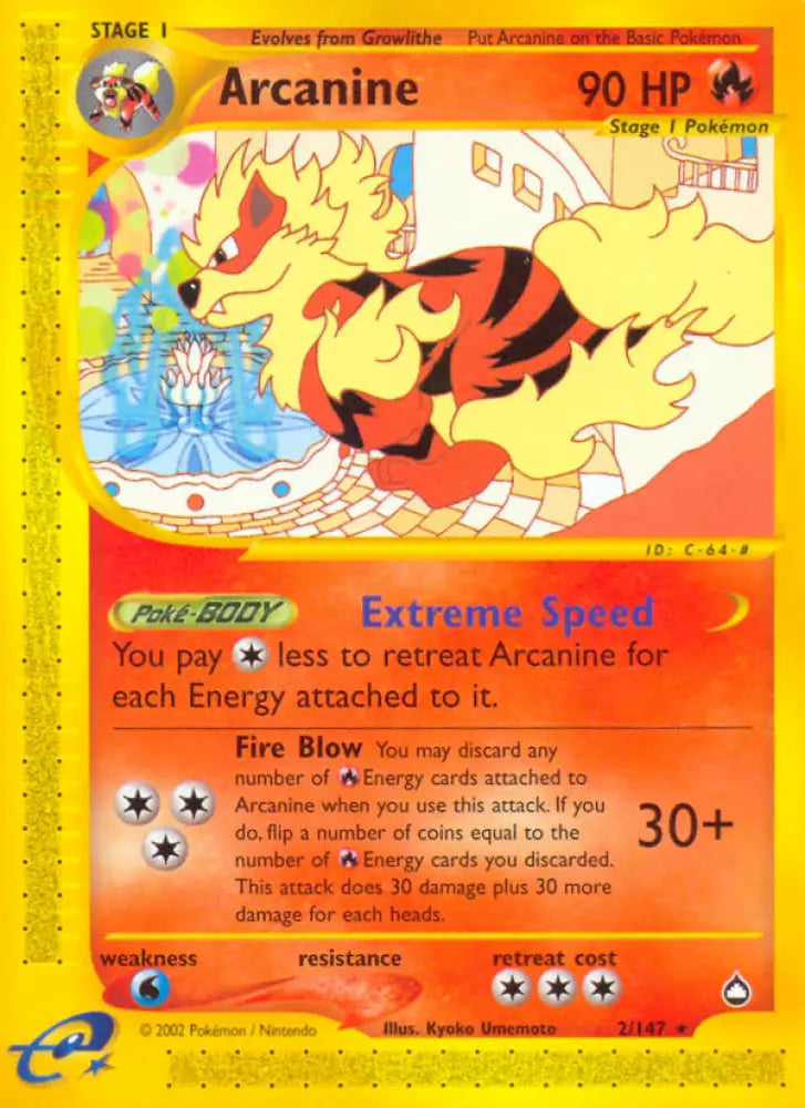 Arcanine (2/147) [Aquapolis] - Pokemon Single