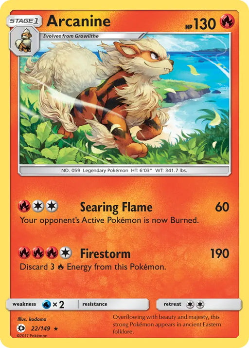 Arcanine (22/149) [Sun & Moon: Base Set] - Pokemon Single