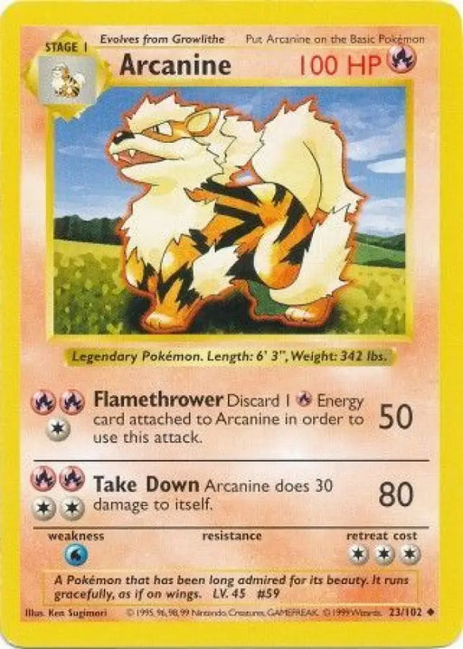 Arcanine (23/102) [Base Set Shadowless Unlimited] - Pokemon Single