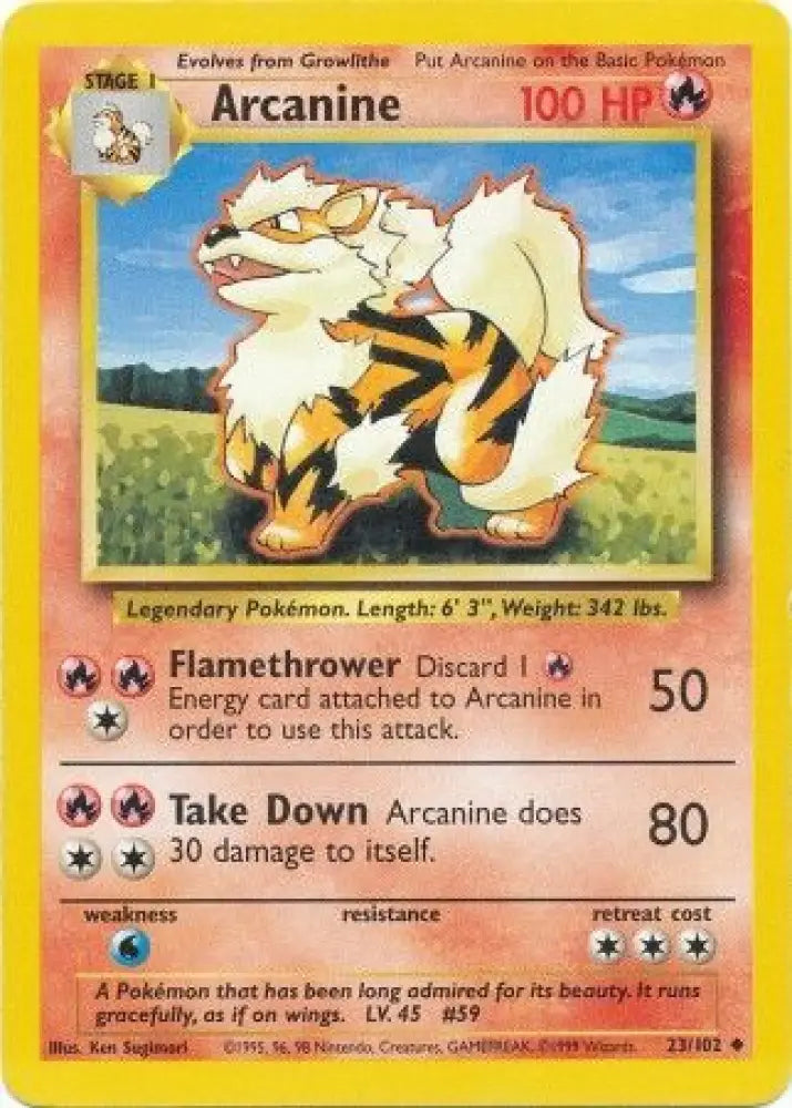 Arcanine (23/102) [Base Set Unlimited] - Pokemon Single
