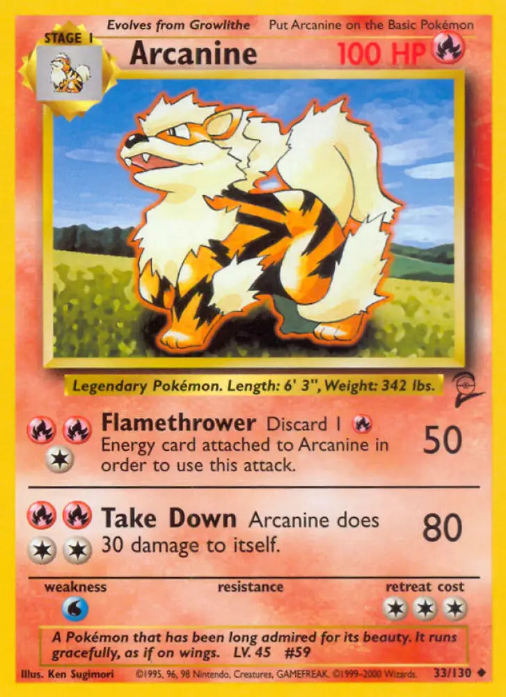 Arcanine (33/130) [Base Set 2] - Pokemon Single