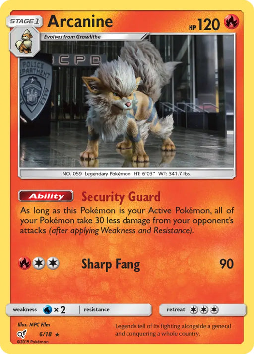 Arcanine (6/18) [Sun & Moon: Detective Pikachu] - Pokemon Single