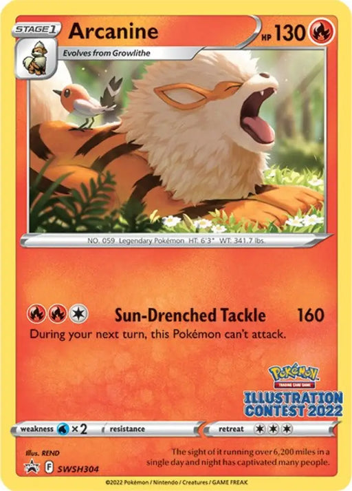 Arcanine (SWSH304) (Illustration Contest 2022) [Sword & Shield: Black Star Promos] - Pokemon Single
