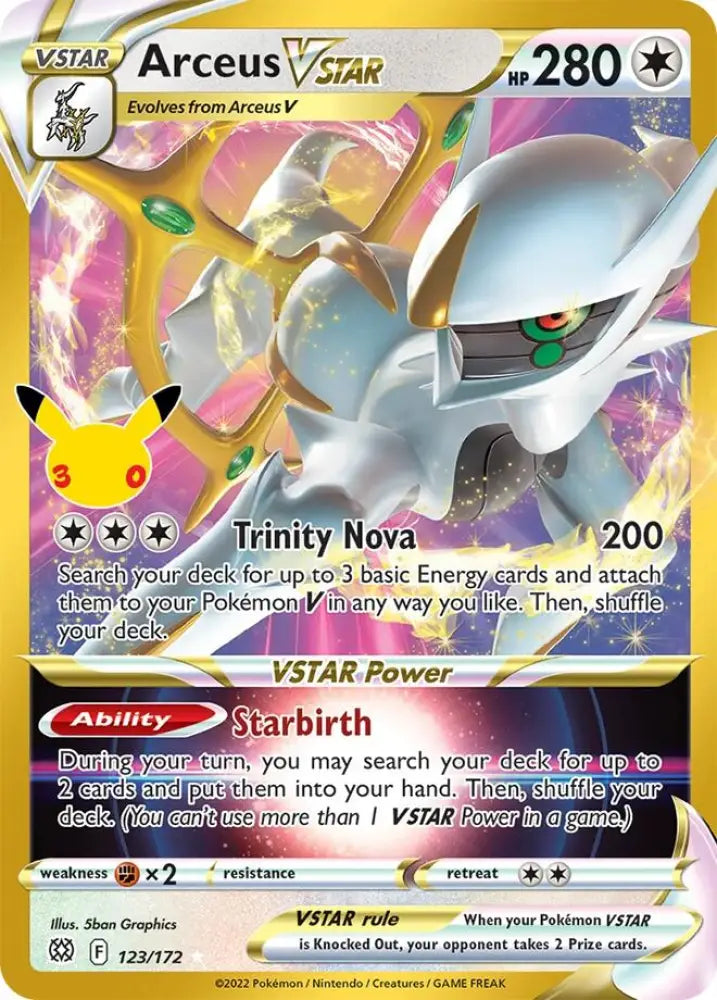 Arceus VSTAR (123/172) [ME: 30th Celebration Classic Collection]
