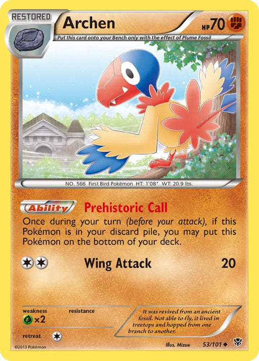 Archen (53/101) [Black & White: Plasma Blast] - Pokemon Single