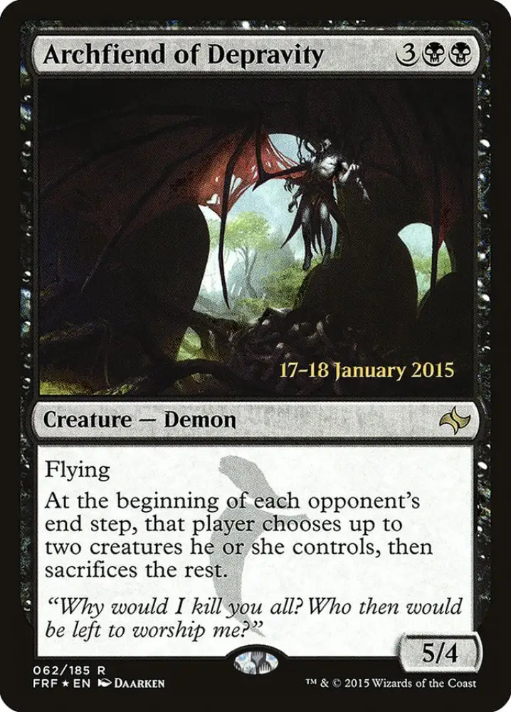 Archfiend of Depravity [Fate Reforged Prerelease Promos] - MTG Single