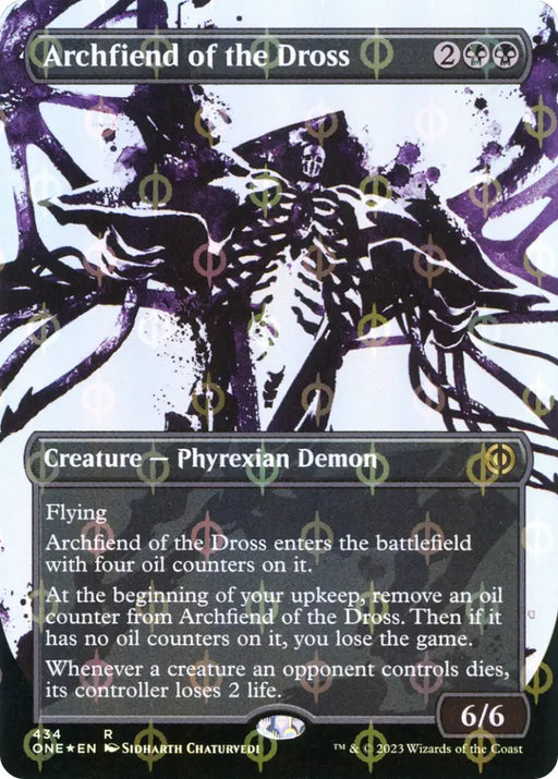 Archfiend of the Dross (Borderless Ichor Step-and-Compleat Foil) [Phyrexia: All Will Be One] - MTG Single