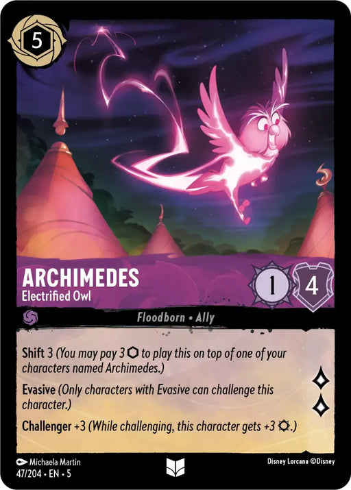 Archimedes - Electrified Owl (47/204) [Shimmering Skies] - Lorcana Single