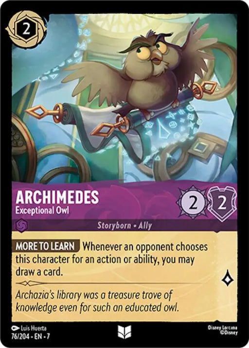 Archimedes - Exceptional Owl (76/204) [Archazia’s Island] - Lorcana Single