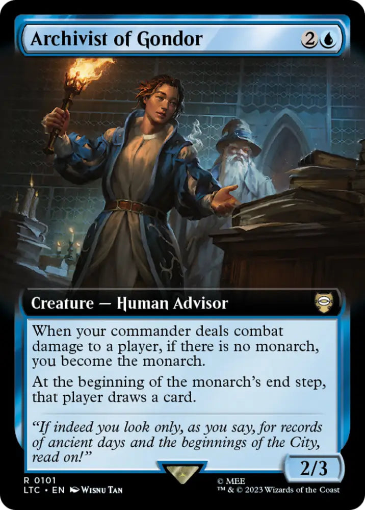 Archivist of Gondor (Extended Art) [The Lord of the Rings: Tales of Middle-Earth Commander] - MTG Single