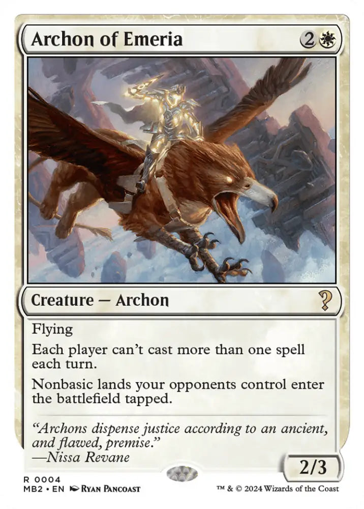 Archon of Emeria (White Border) [Mystery Booster 2] - MTG Single