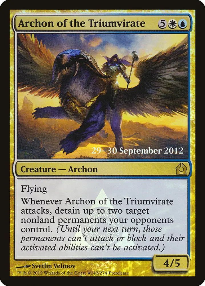 Archon of the Triumvirate [Return to Ravnica Prerelease Promos] - MTG Single