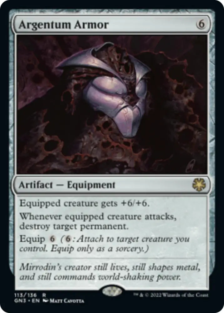 Argentum Armor [Game Night: Free-for-All] - MTG Single
