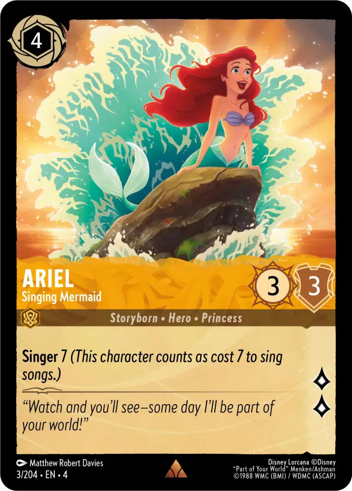 Ariel - Singing Mermaid (3/204) [Ursula’s Return] - Lorcana Single