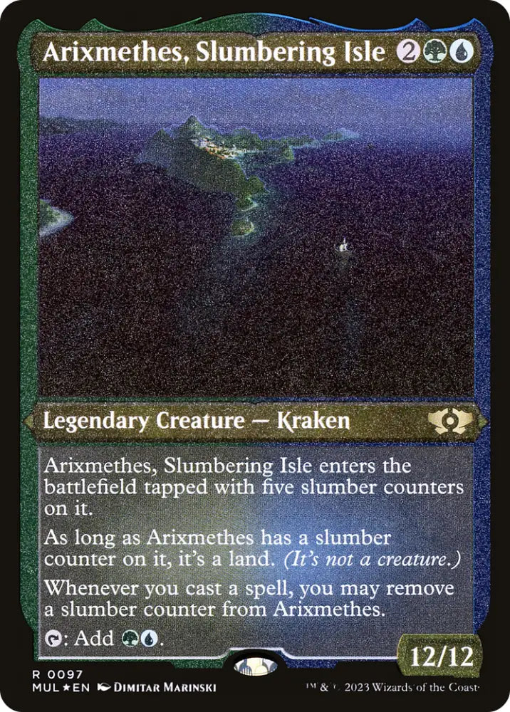 Arixmethes Slumbering Isle (Foil Etched) [Multiverse Legends] - MTG Single