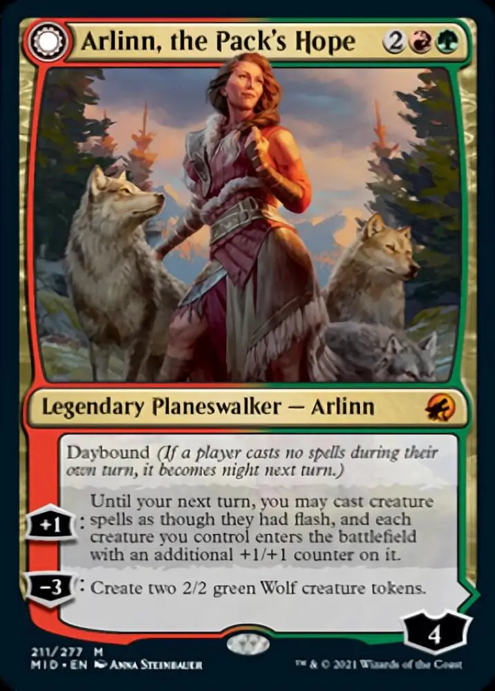 Arlinn the Pack’s Hope // Arlinn the Moon’s Fury [Innistrad: Midnight Hunt] - MTG Single