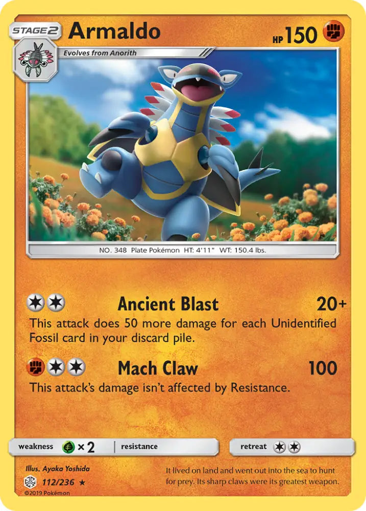 Armaldo (112/236) [Sun & Moon: Cosmic Eclipse] - Pokemon Single