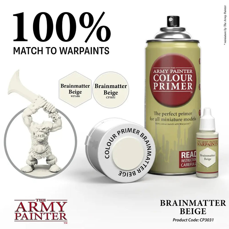 Army Painter - Colour Primer: Brainmatter Beige Spray (400ml) (Cannot be shipped) - The Army Painter