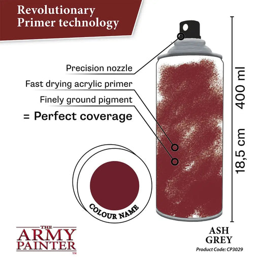 Army Painter - Colour Primer: Matte Ash Grey Spray (400ml) (Can’t be shipped) - The Army Painter