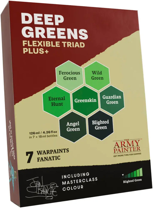 Army Painter - Warpaints: Fanatic Flexible Triad Plus+ Deep Greens - The Army Painter