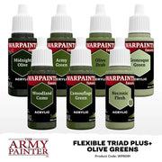 Army Painter - Warpaints: Fanatic Flexible Triad Plus+ Olive Greens - The Army Painter