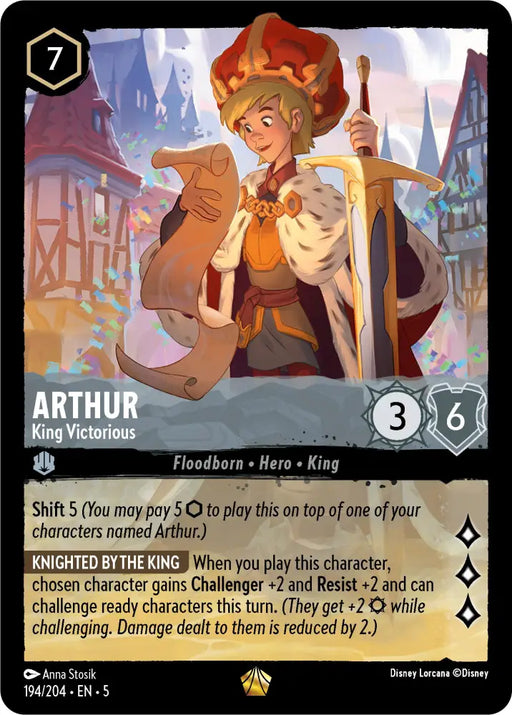 Arthur - King Victorious (194/204) [Shimmering Skies] - Lorcana Single