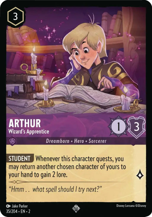 Arthur - Wizard’s Apprentice (35/204) [Rise of the Floodborn] - Lorcana Single
