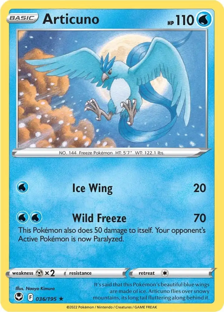Articuno (036/195) [Sword & Shield: Silver Tempest] - Pokemon Single