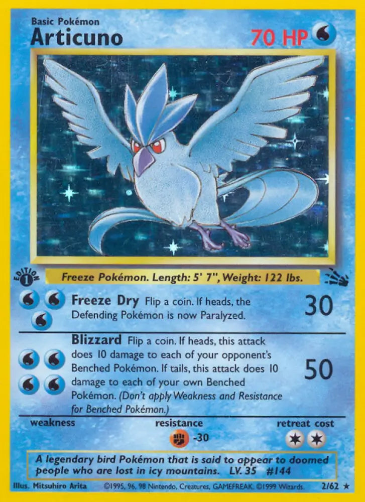 Articuno (2/62) [Fossil 1st Edition] - Pokemon Single