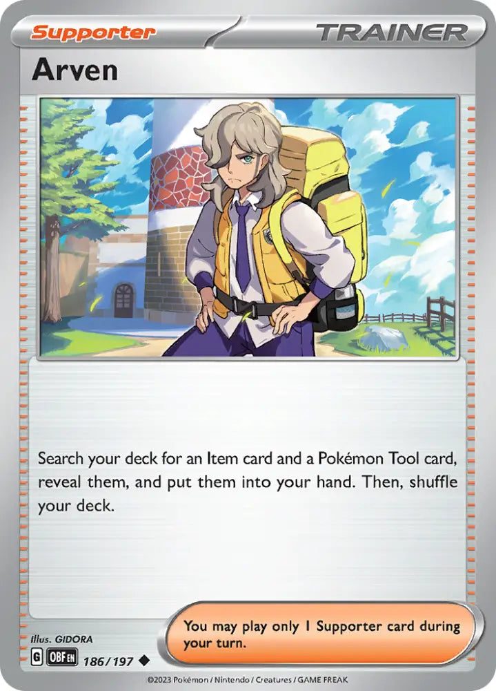 Arven (186/197) [Scarlet & Violet: Obsidian Flames] - Pokemon Single