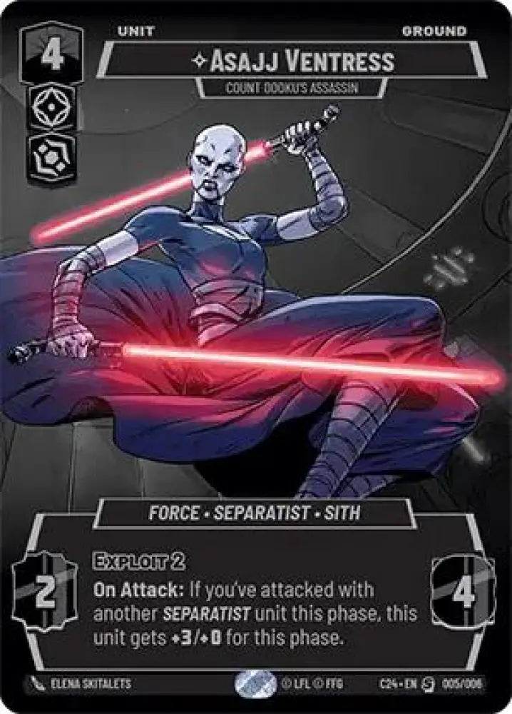 Asajj Ventress - Count Dooku’s Assassin (2024 Convention Exclusive) (005/006) [Miscellaneous] - Star Wars: Unlimited