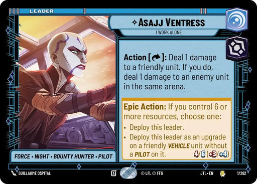 Asajj Ventress - I Work Alone (001/262) [Jump to Lightspeed] - Star Wars: Unlimited Single