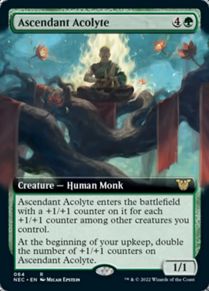 Ascendant Acolyte (Extended Art) [Kamigawa: Neon Dynasty Commander] - MTG Single