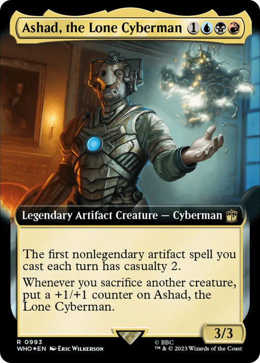 Ashad the Lone Cyberman (Extended Art) (Surge Foil) [Doctor Who] - MTG Single