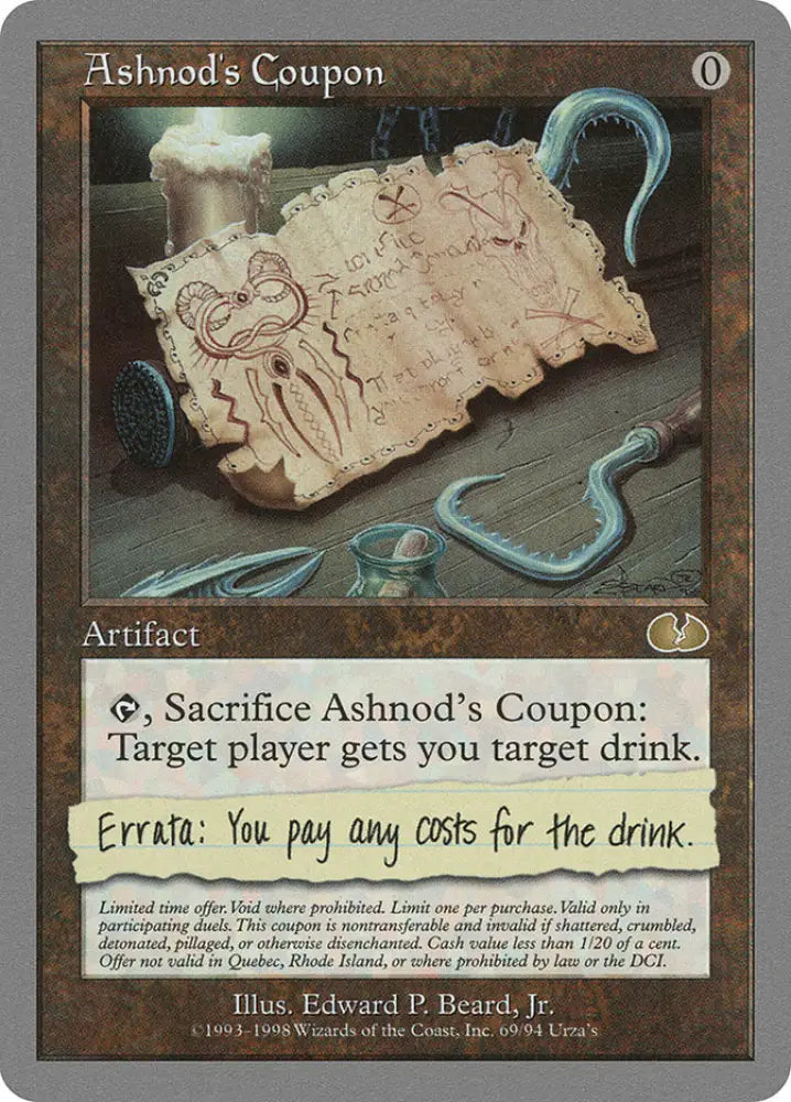 Ashnod’s Coupon [Unglued] - MTG Single
