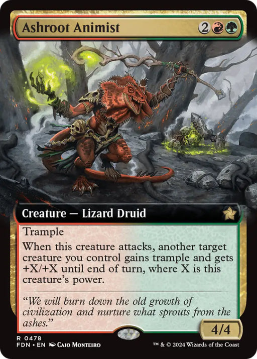 Ashroot Animist (Extended Art) [Foundations] - MTG Single