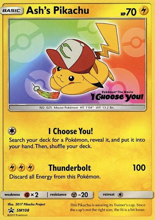 Ash’s Pikachu (SM108) [Sun & Moon: Black Star Promos] - Pokemon Single