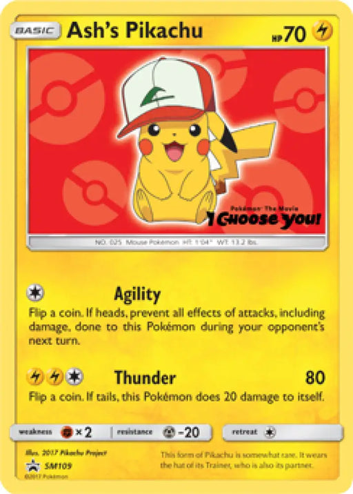 Ash’s Pikachu (SM109) [Sun & Moon: Black Star Promos] - Pokemon Single