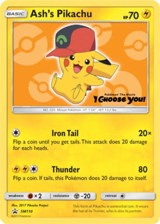 Ash’s Pikachu (SM110) [Sun & Moon: Black Star Promos] - Pokemon Single