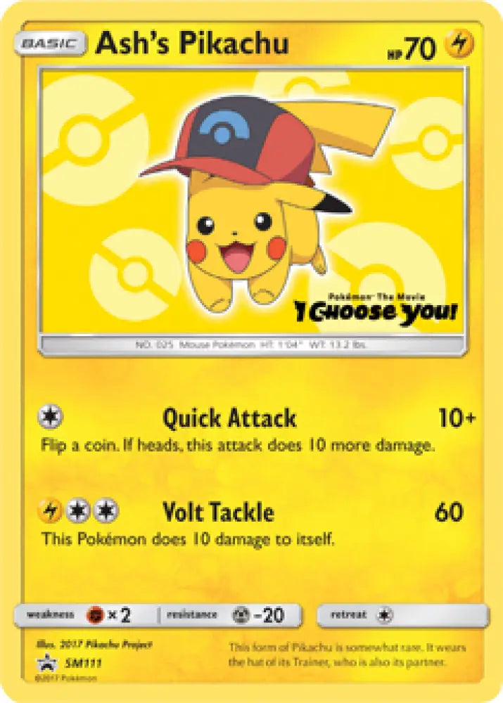 Ash’s Pikachu (SM111) [Sun & Moon: Black Star Promos] - Pokemon Single