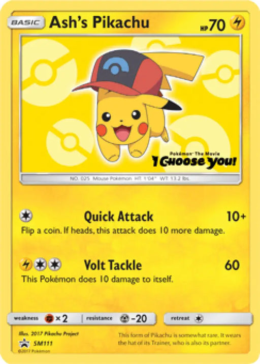 Ash’s Pikachu (SM111) [Sun & Moon: Black Star Promos] - Pokemon Single