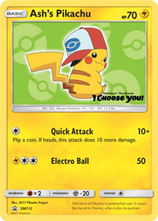 Ash’s Pikachu (SM112) [Sun & Moon: Black Star Promos] - Pokemon Single