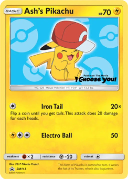 Ash’s Pikachu (SM113) [Sun & Moon: Black Star Promos] - Pokemon Single