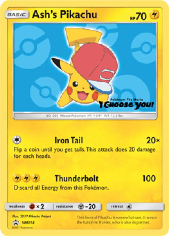 Ash’s Pikachu (SM114) [Sun & Moon: Black Star Promos] - Pokemon Single