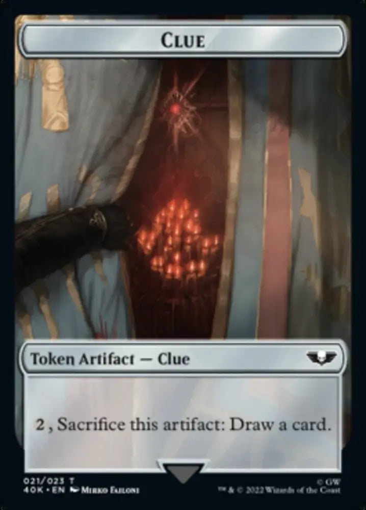 Astartes Warrior (001) // Clue Double-Sided Token [Warhammer 40,000 Tokens] - MTG Single