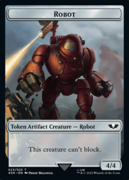Astartes Warrior (001) // Robot Double-Sided Token [Warhammer 40,000 Tokens] - MTG Single